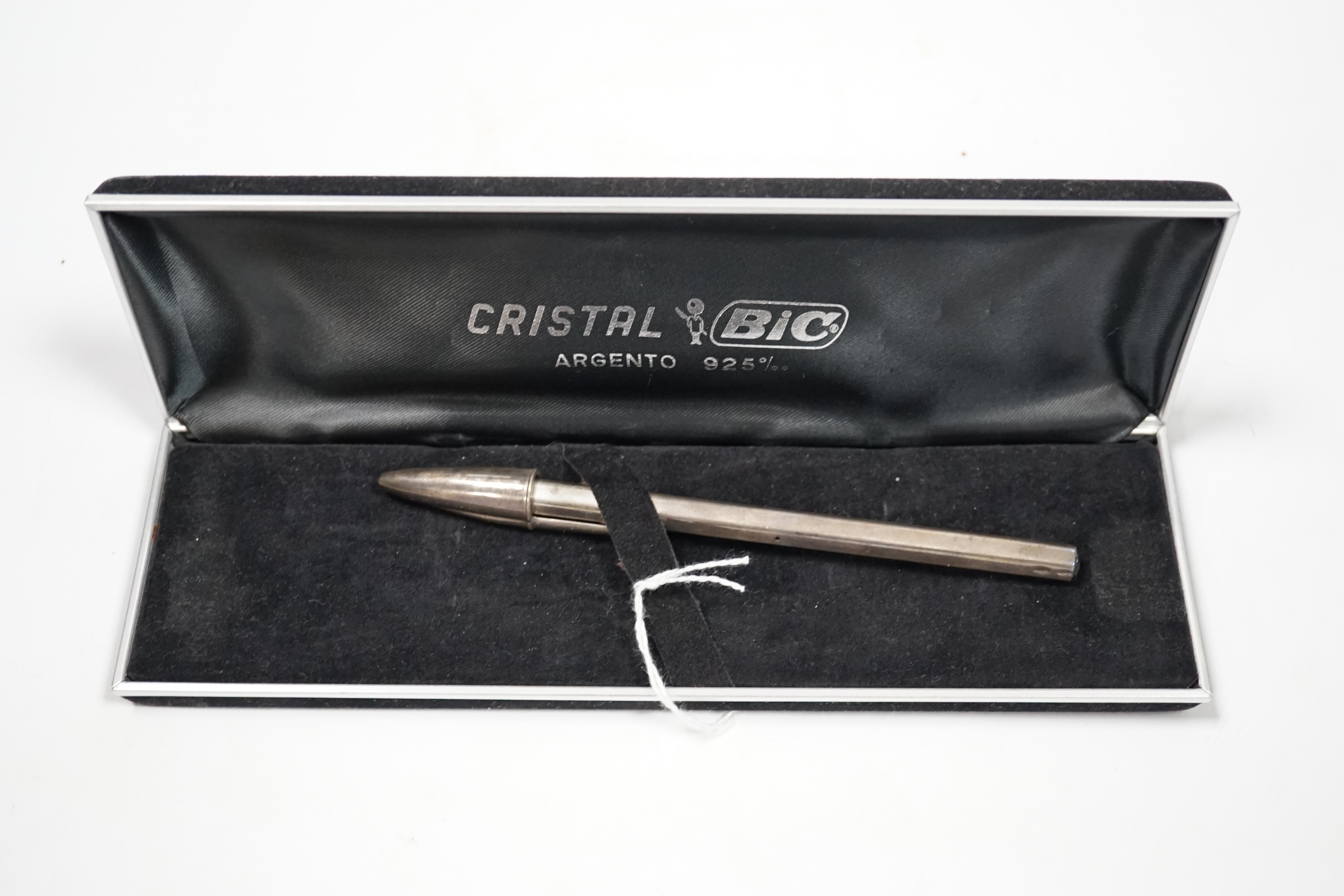 A vintage 'Bic' 50th Anniversary silver ballpen, in original case